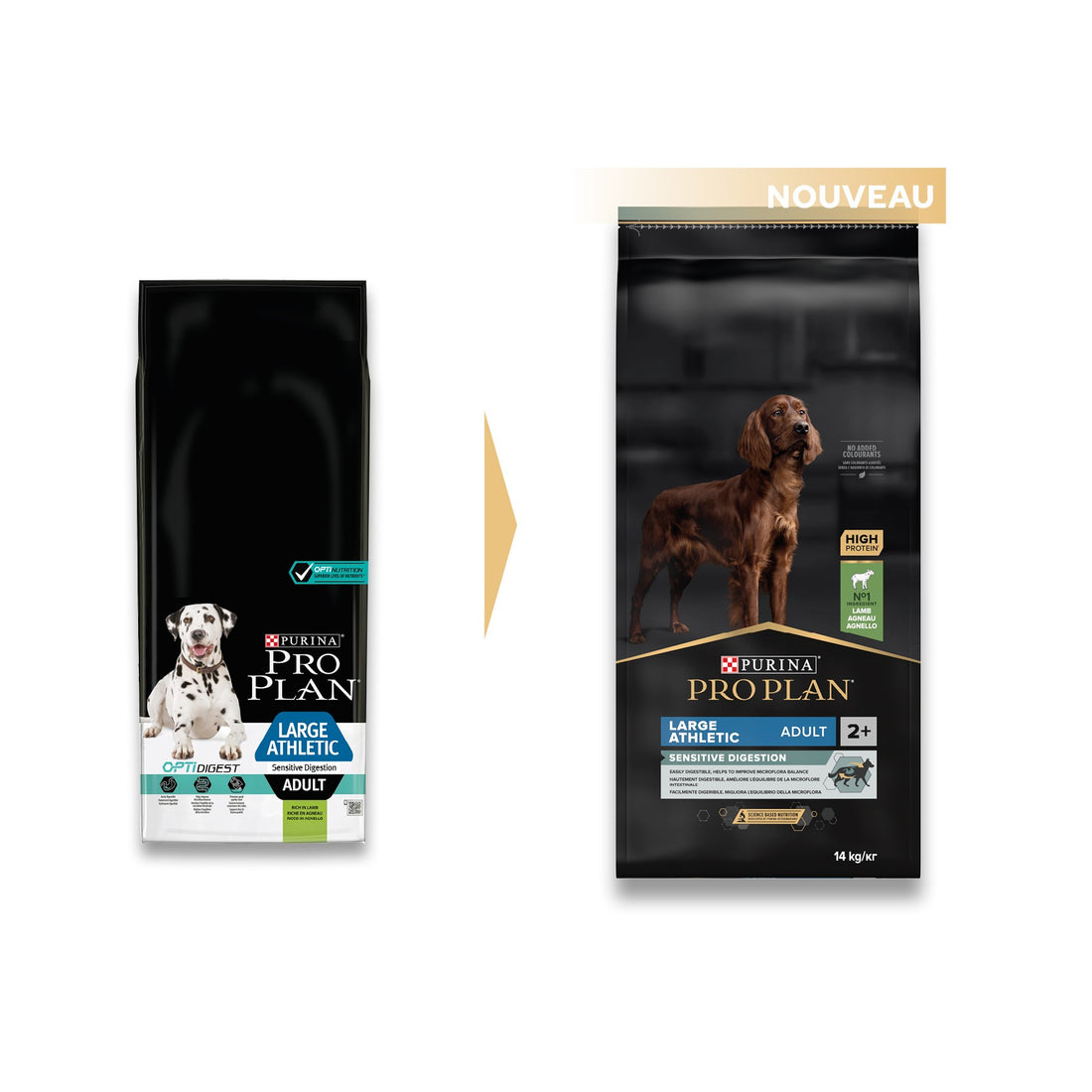 PRO PLAN Sensitive Digestion Large Athletic Adult à la Agneau - Croquettes pour chien