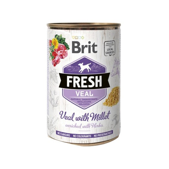 Brit Fresh Veau &amp; Millet en Boîte - Pâtée pour chien
