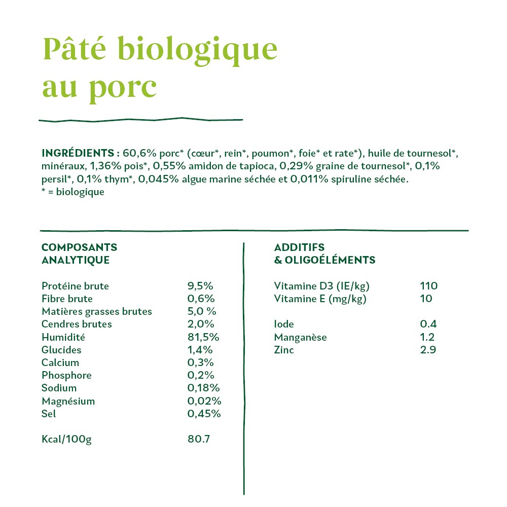 Yarrah pâtées bio sans céréales - Lot 12 x 400 g