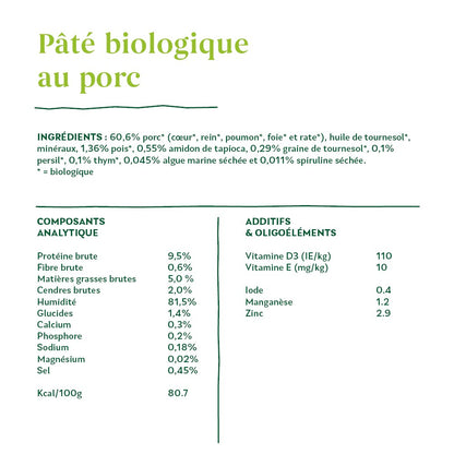 Yarrah pâtées bio sans céréales - Lot 12 x 400 g