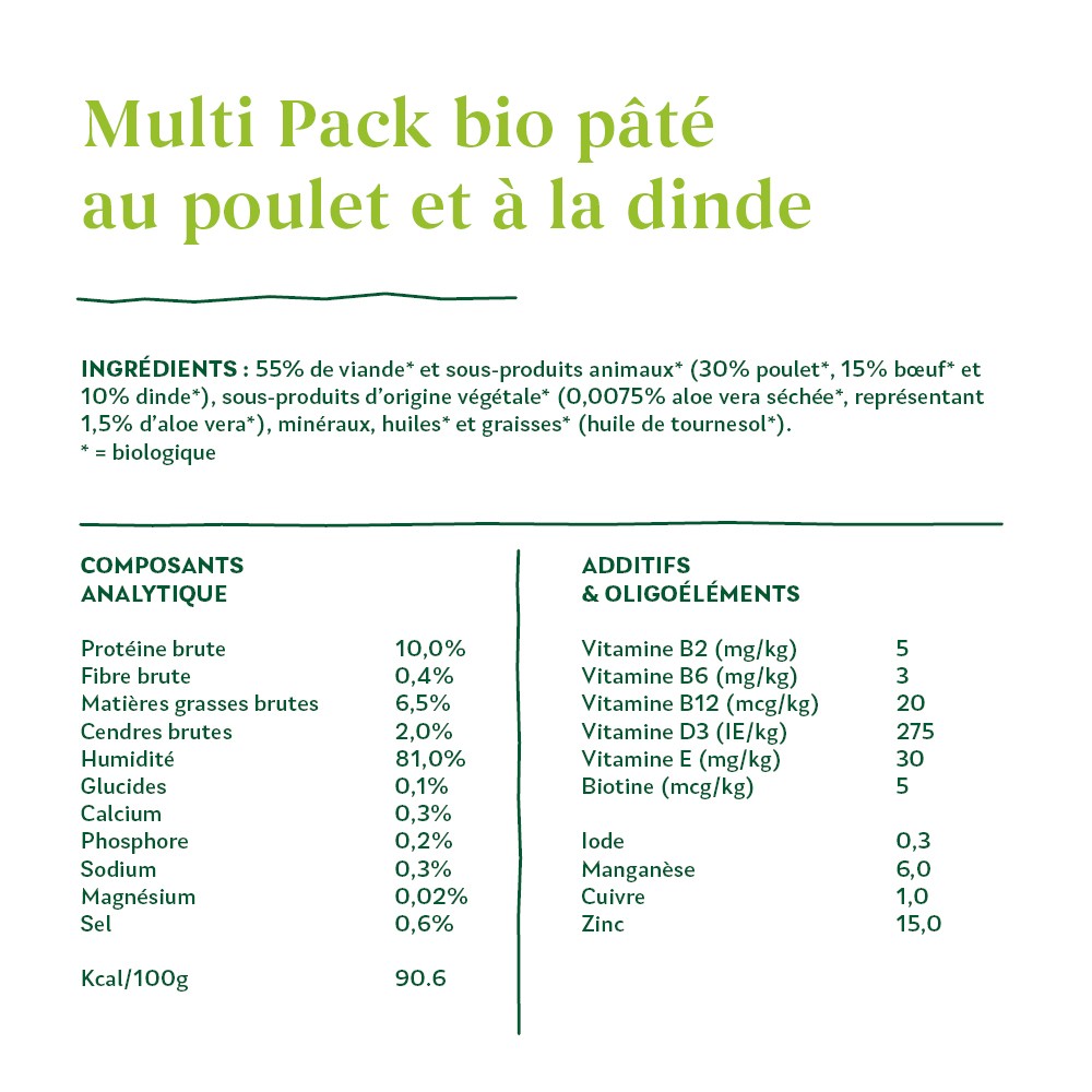 Yarrah pâtées bio - Lot de 6 x 150g