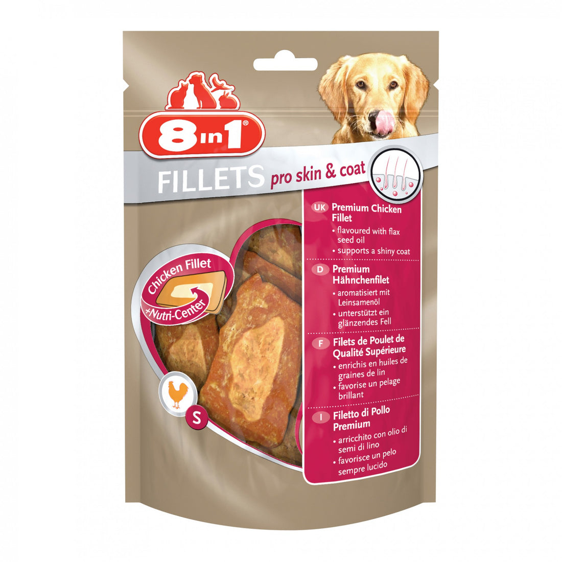 Friandises Pro Skin &amp; Coat 8in1, facilite un pelage brillant