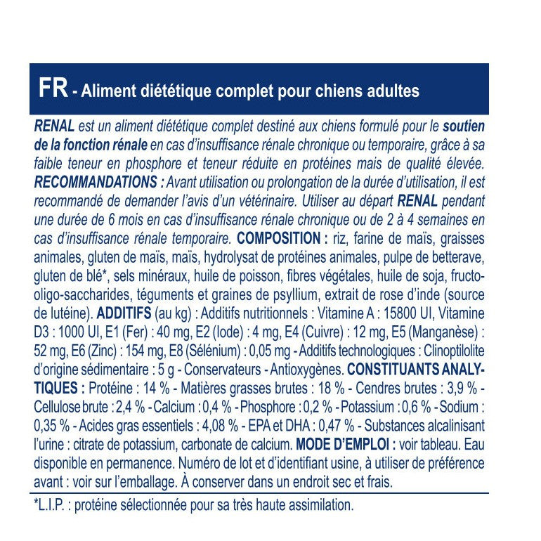 Royal Canin Veterinary Renal - Aliment pour chien