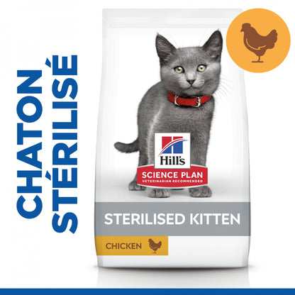 HILL’S Science Plan Sterilised Kitten au Poulet – Croquettes pour chaton