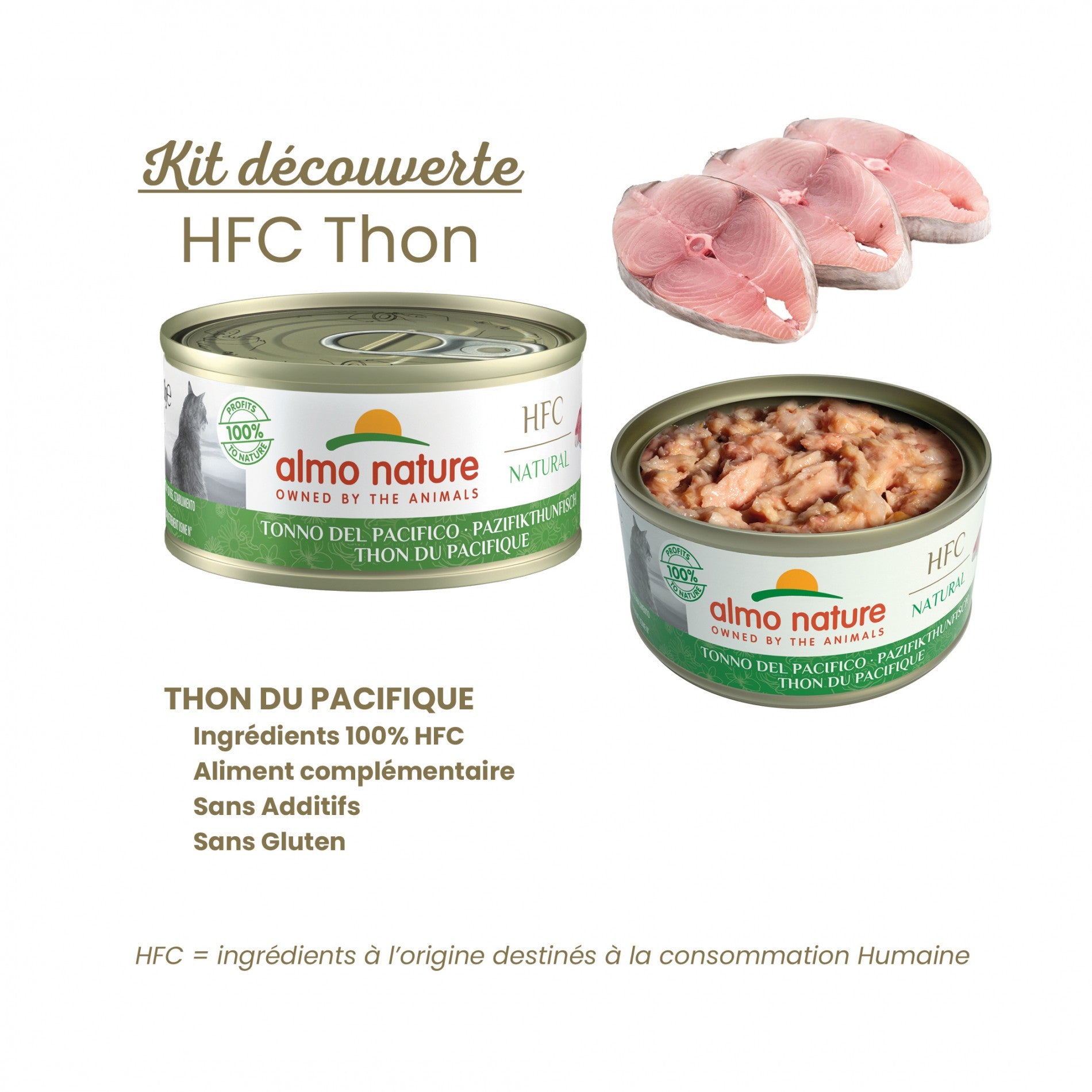Almo Nature Pâtées Chat Adulte - HFC Natural Multipack Thon - 8 x 70 g