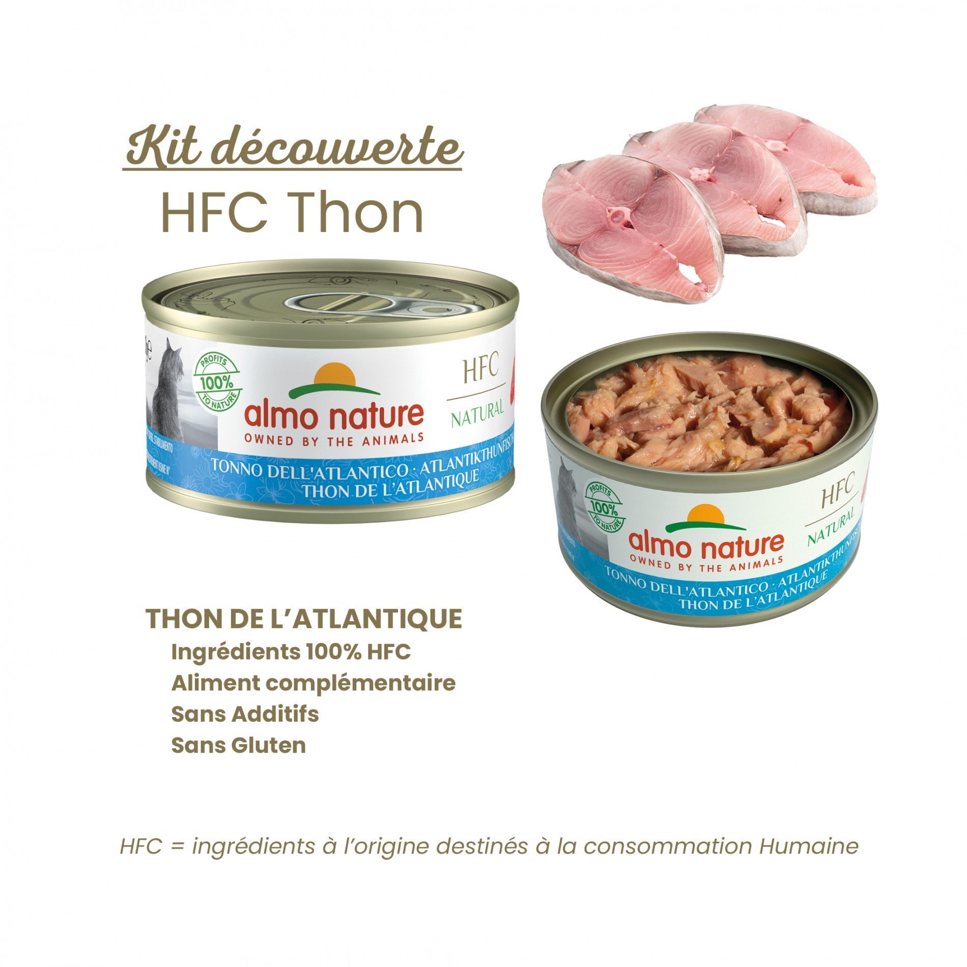 Almo Nature Pâtées Chat Adulte - HFC Natural Multipack Thon - 8 x 70 g