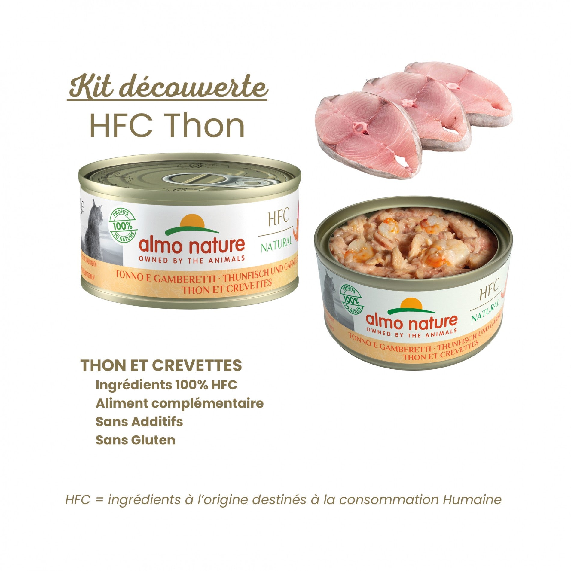 Almo Nature Pâtées Chat Adulte - HFC Natural Multipack Thon - 8 x 70 g