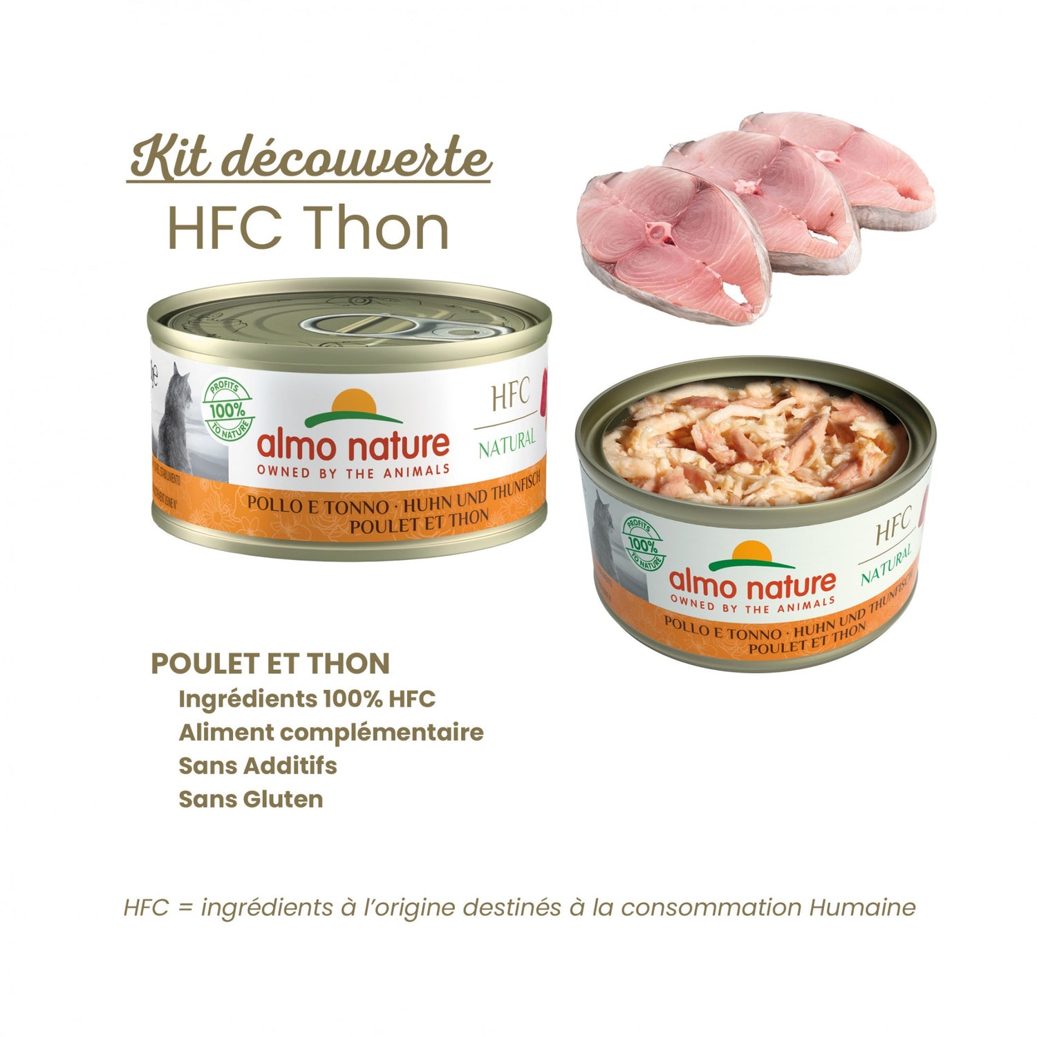 Almo Nature Pâtées Chat Adulte - HFC Natural Multipack Thon - 8 x 70 g