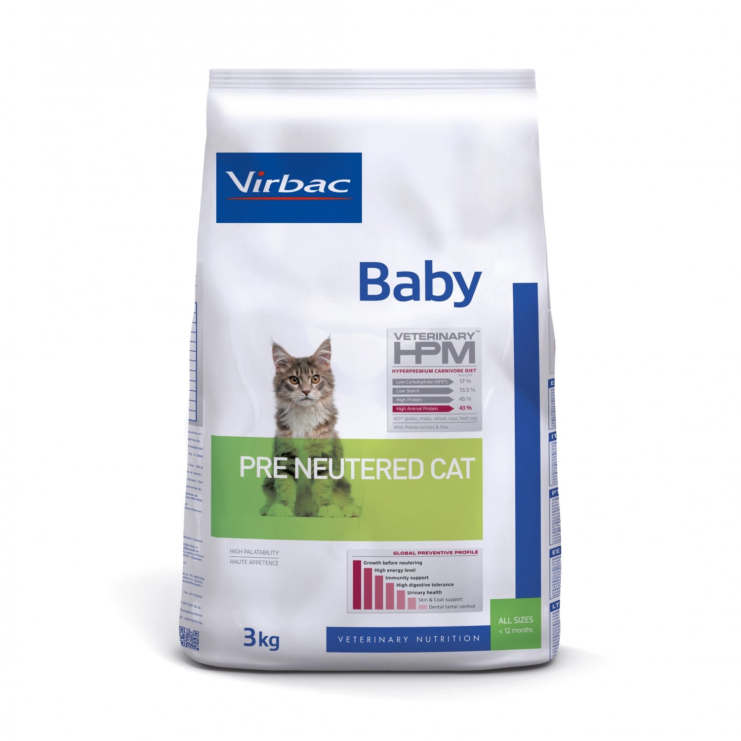 VIRBAC VETERINARY HPM Physiologique Baby Pre Neutered Cat