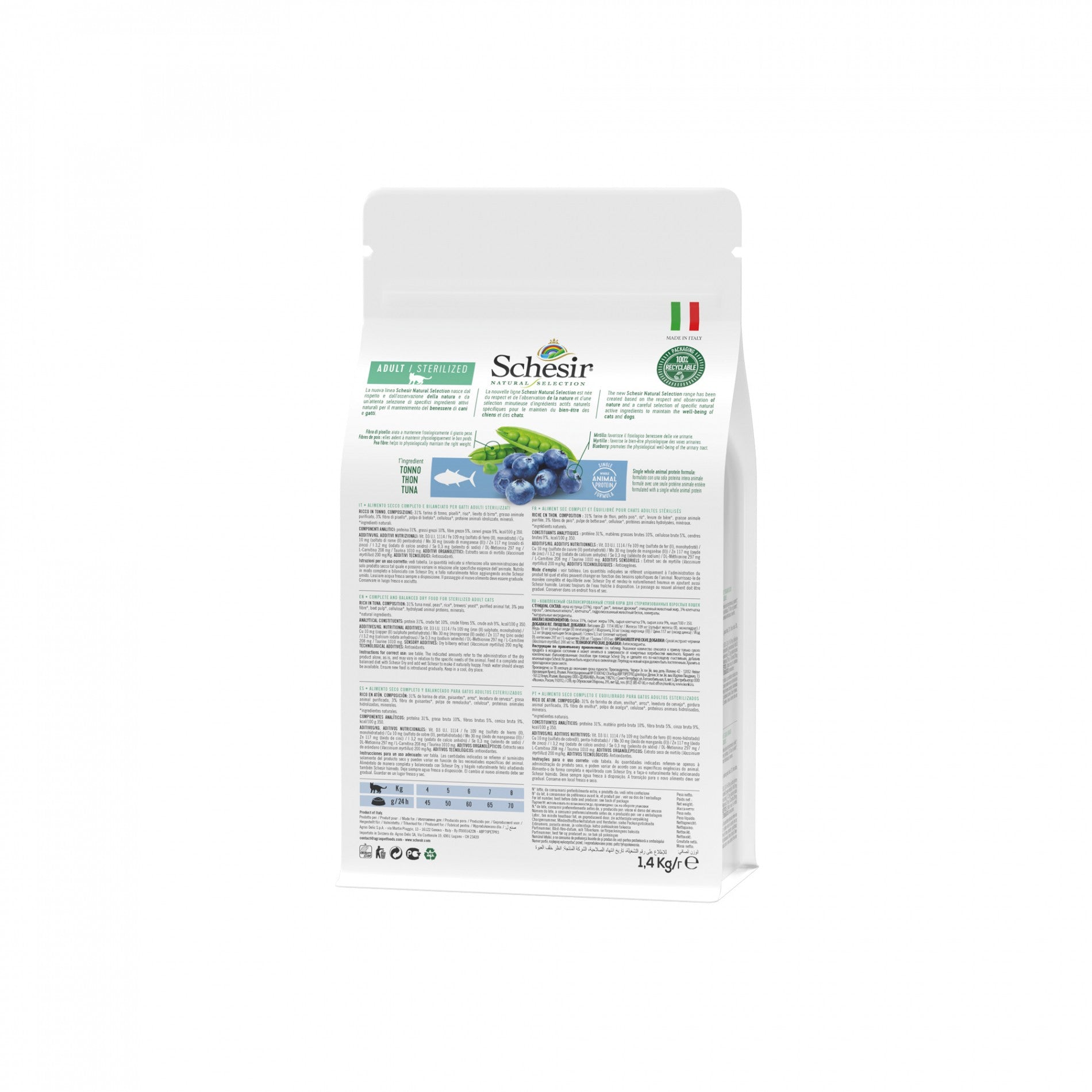 Schesir Croquettes Natural Selection Adult Sterilized - Thon ou Canard