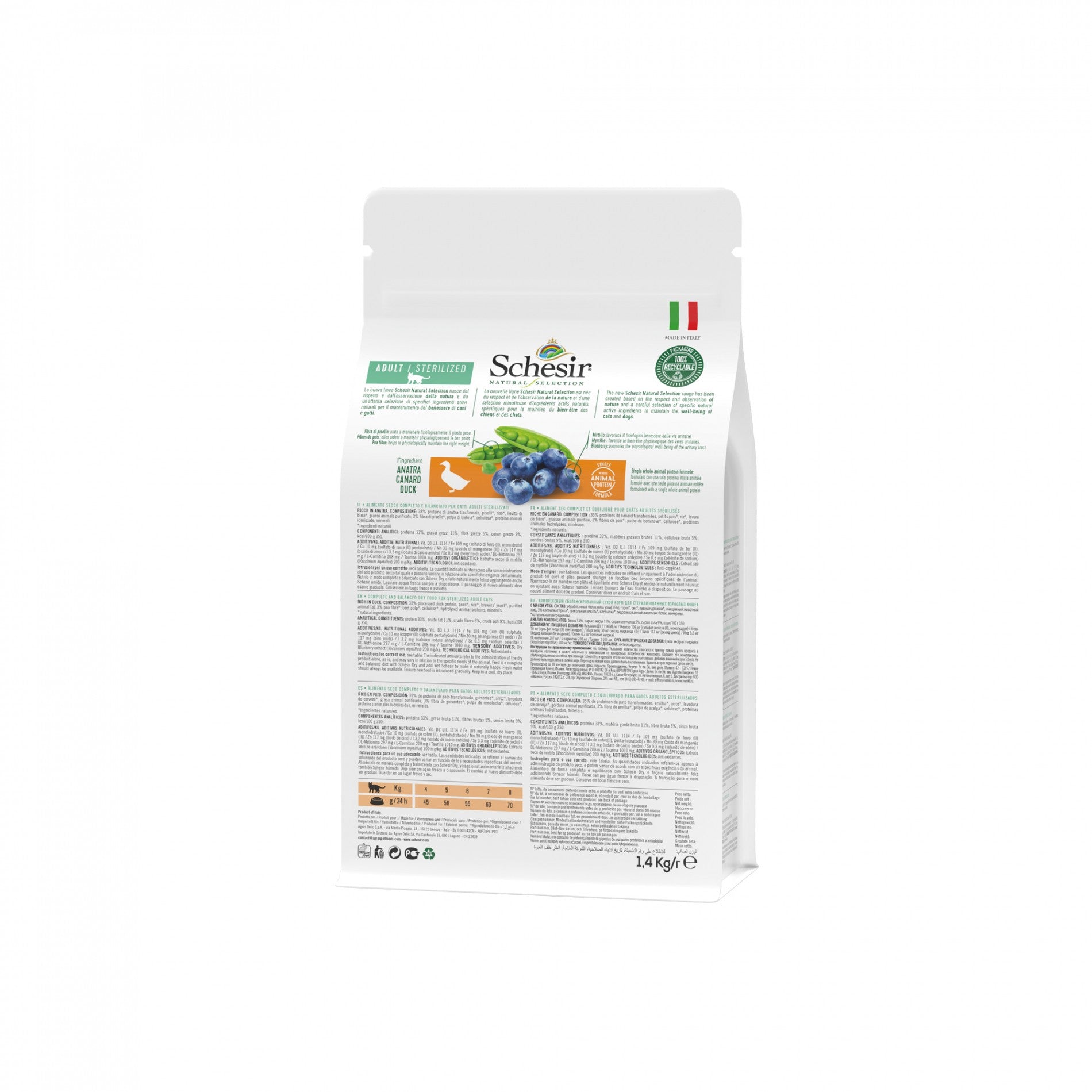 Schesir Croquettes Natural Selection Adult Sterilized - Thon ou Canard