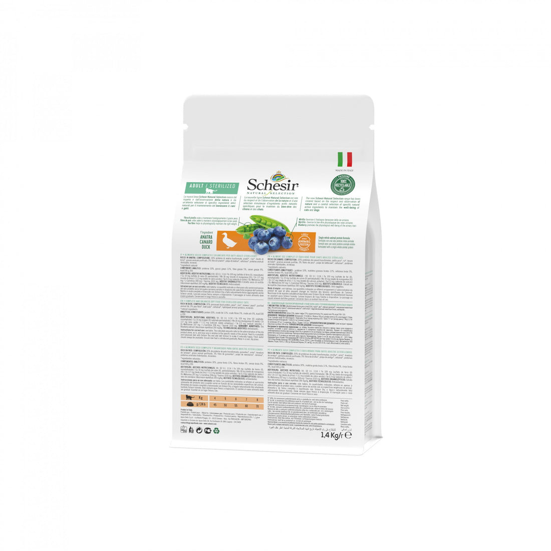 Schesir Croquettes Natural Selection Adult Sterilized - Thon ou Canard