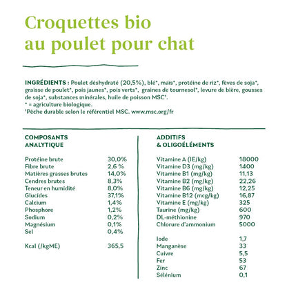 Yarrah croquettes bio pour chat adulte