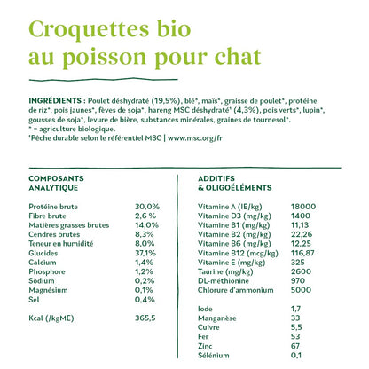 Yarrah croquettes bio pour chat adulte