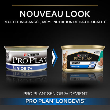 PRO PLAN Longevis Senior en mousse au thon - Pâtée pour chat