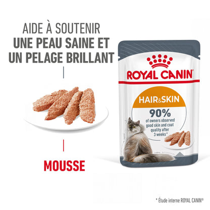 ROYAL CANIN Hair &amp; Skin Care en Mousse – Pâtée pour chat