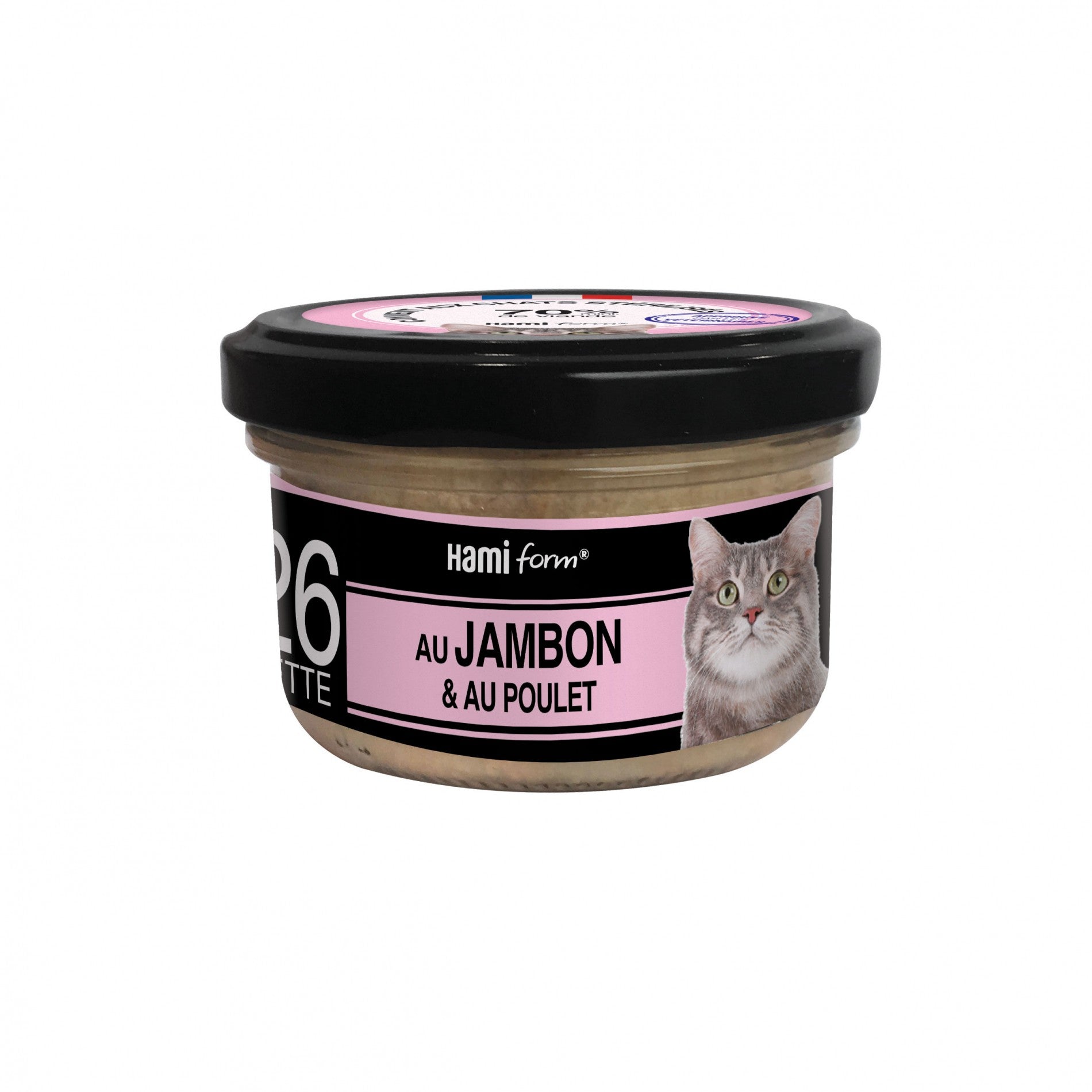 Les cuisinés pour chat - Pâtées au Jambon - Lot de 8 x 80 g