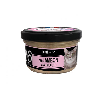 Les cuisinés pour chat - Pâtées au Jambon - Lot de 8 x 80 g