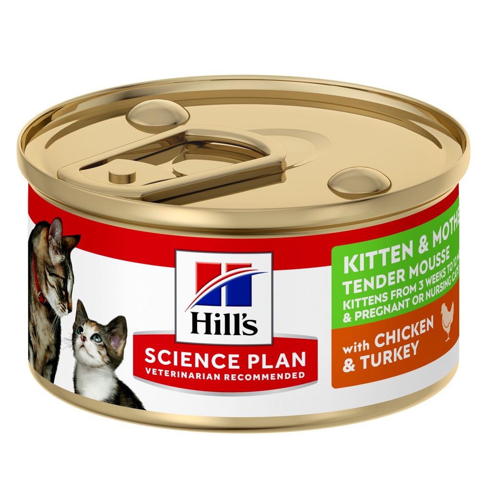 HILL’S Science Plan Kitten &amp; Mother en mousse au poulet et à la dinde – Pâtée pour chatte &amp; chaton