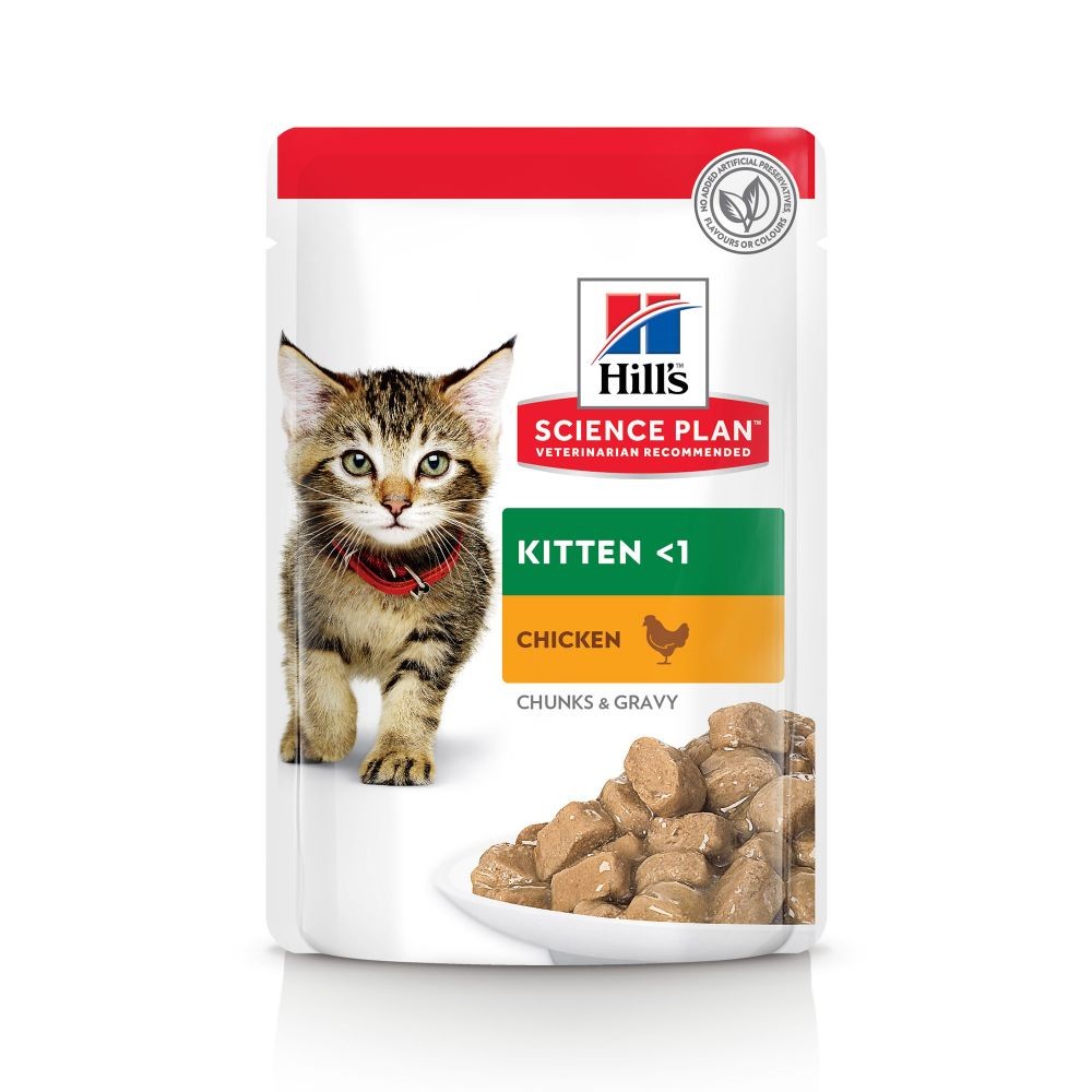 HILL’S Science Plan Kitten en Bouchées saveurs mixtes – Pâtée pour chaton