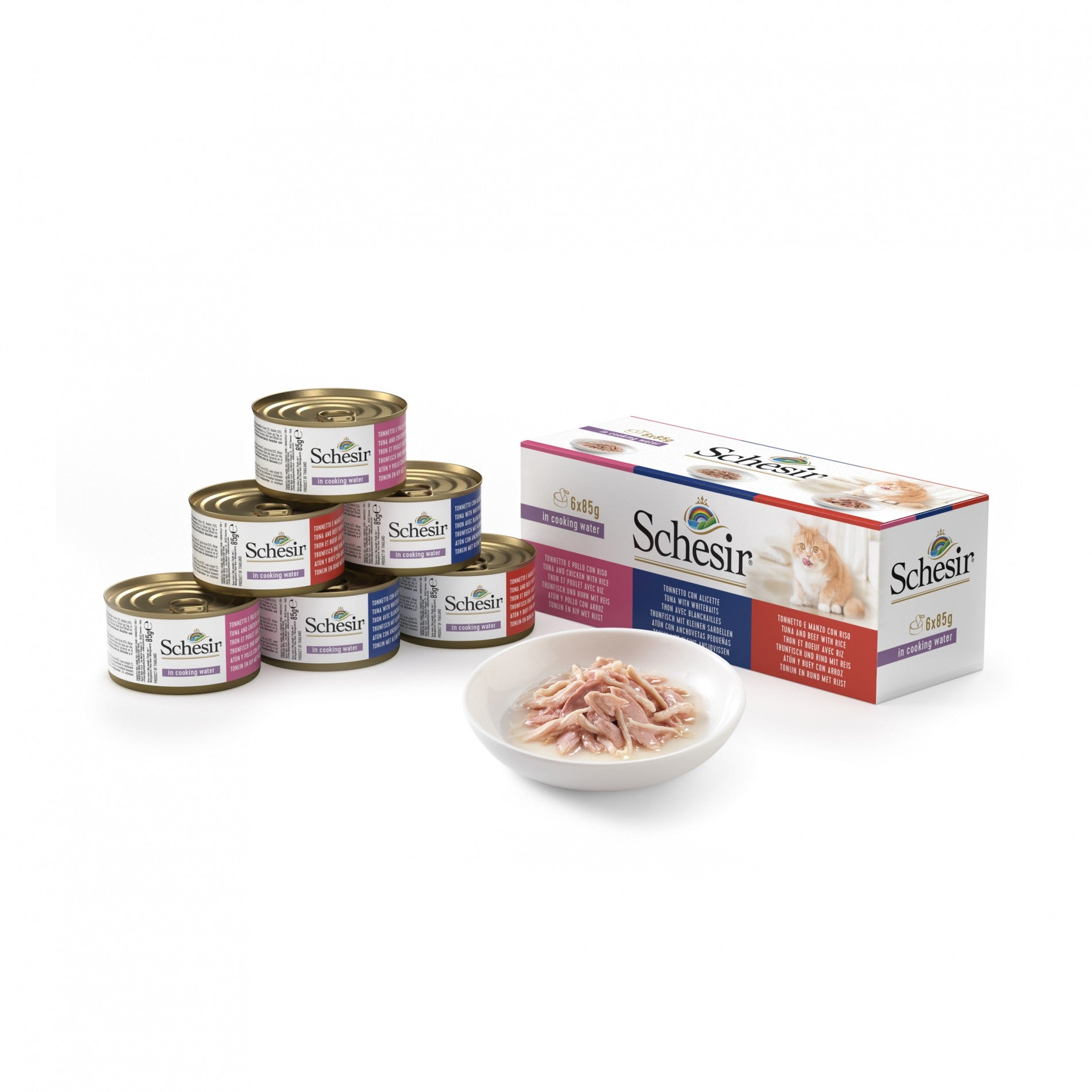 Schesir Pâtées multipack 3 saveurs au naturel - 6 x 85 g
