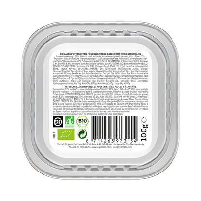 Yarrah pâtée bio sans céréales - Lot 16 x 100g