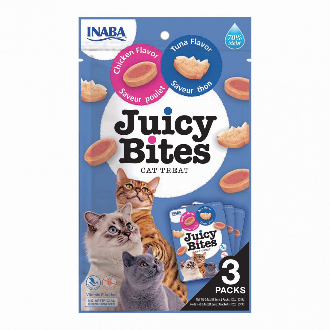 Inaba Juicy Bites - Friandises biscuits humides pour chat