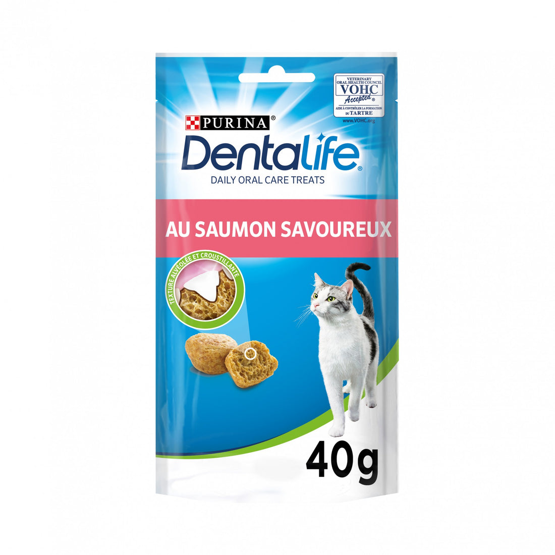 Bouchées Dentalife au saumon - Friandises bucco-dentaires pour chat