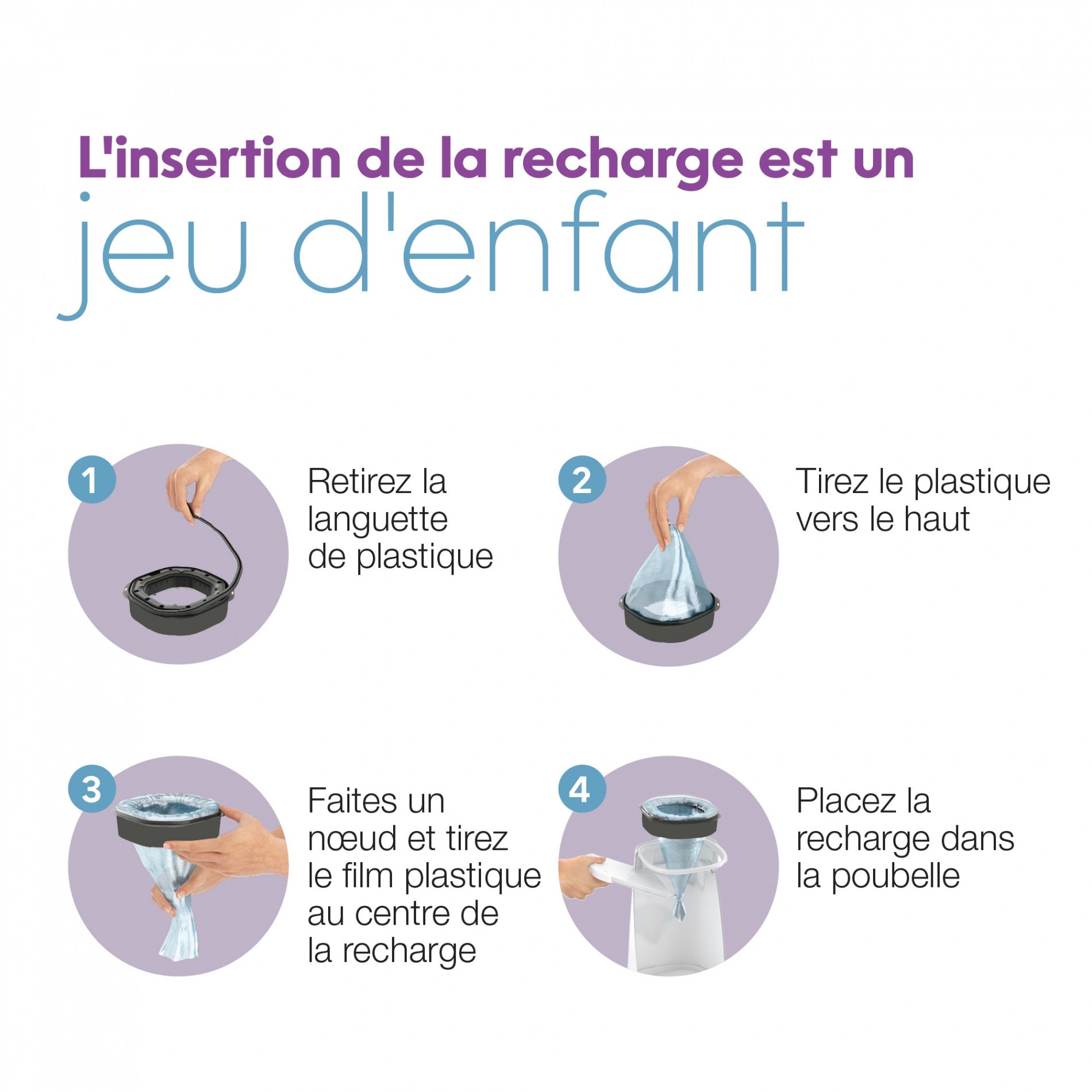 Recharge octogonale pour poubelle Litter Locker Fashion &amp; Litter Genie