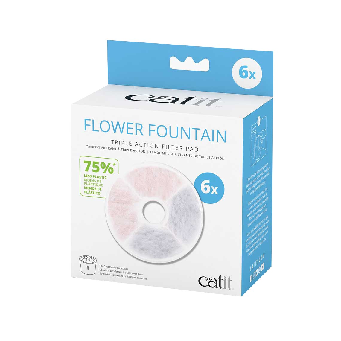Filtres Triple Action pour fontaines Flower 3L