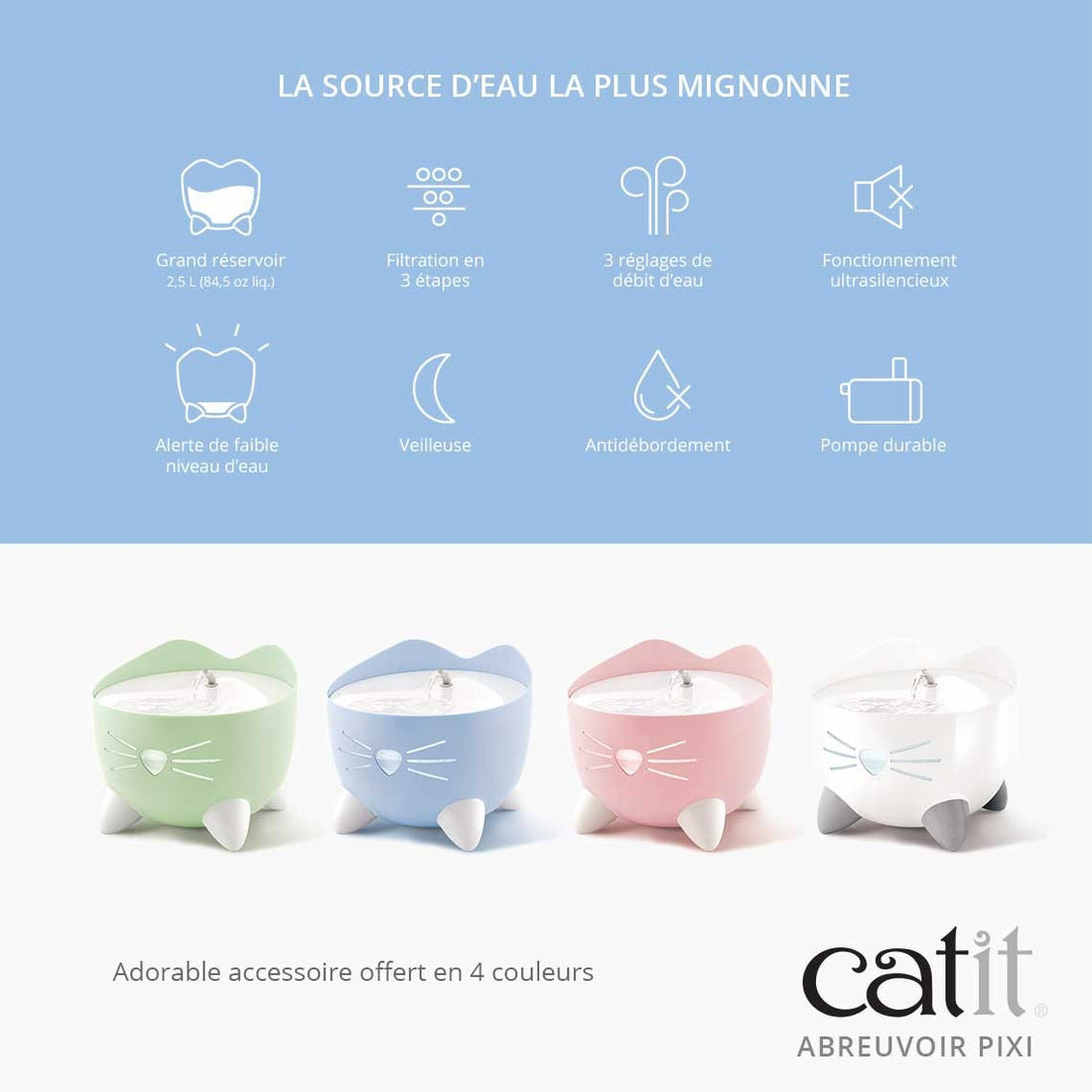 Fontaine Pixi 2,5L - Rose pâle