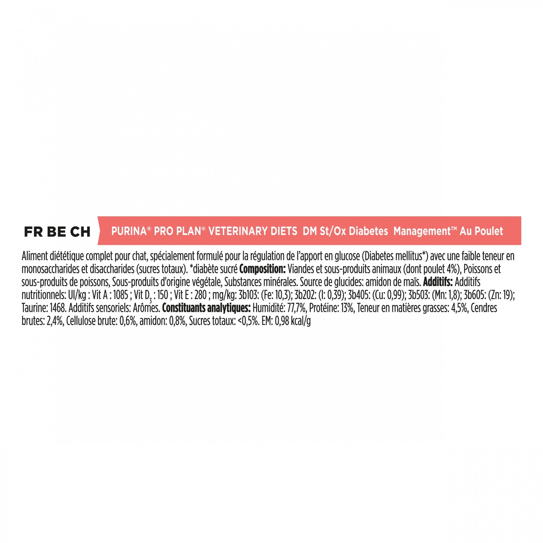 Pro Plan Veterinary Diets DM St/Ox Diabetes Management – Pâtées en bouchées pour chat