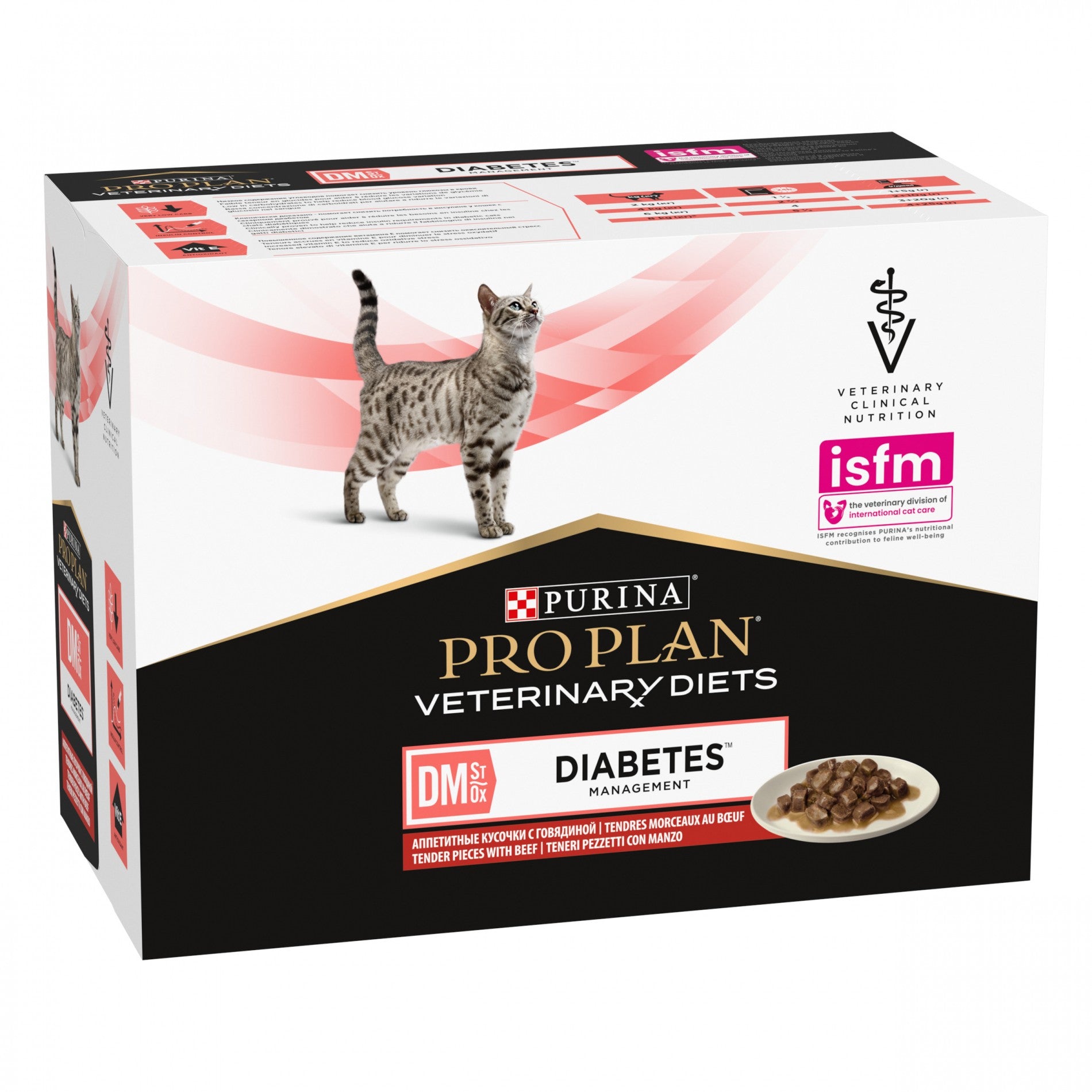 Pro Plan Veterinary Diets DM St/Ox Diabetes Management – Pâtées en bouchées pour chat