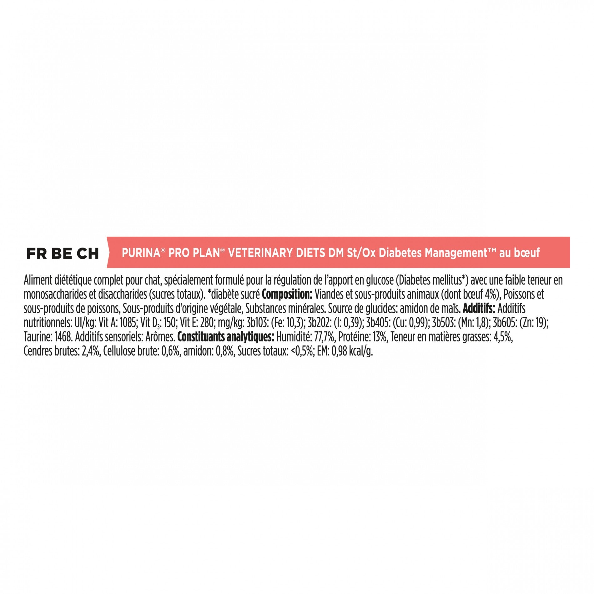 Pro Plan Veterinary Diets DM St/Ox Diabetes Management – Pâtées en bouchées pour chat