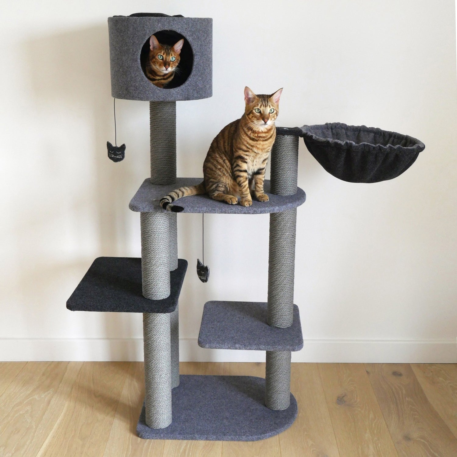 Arbre à chat Charcoal Felt Cat 3Tower