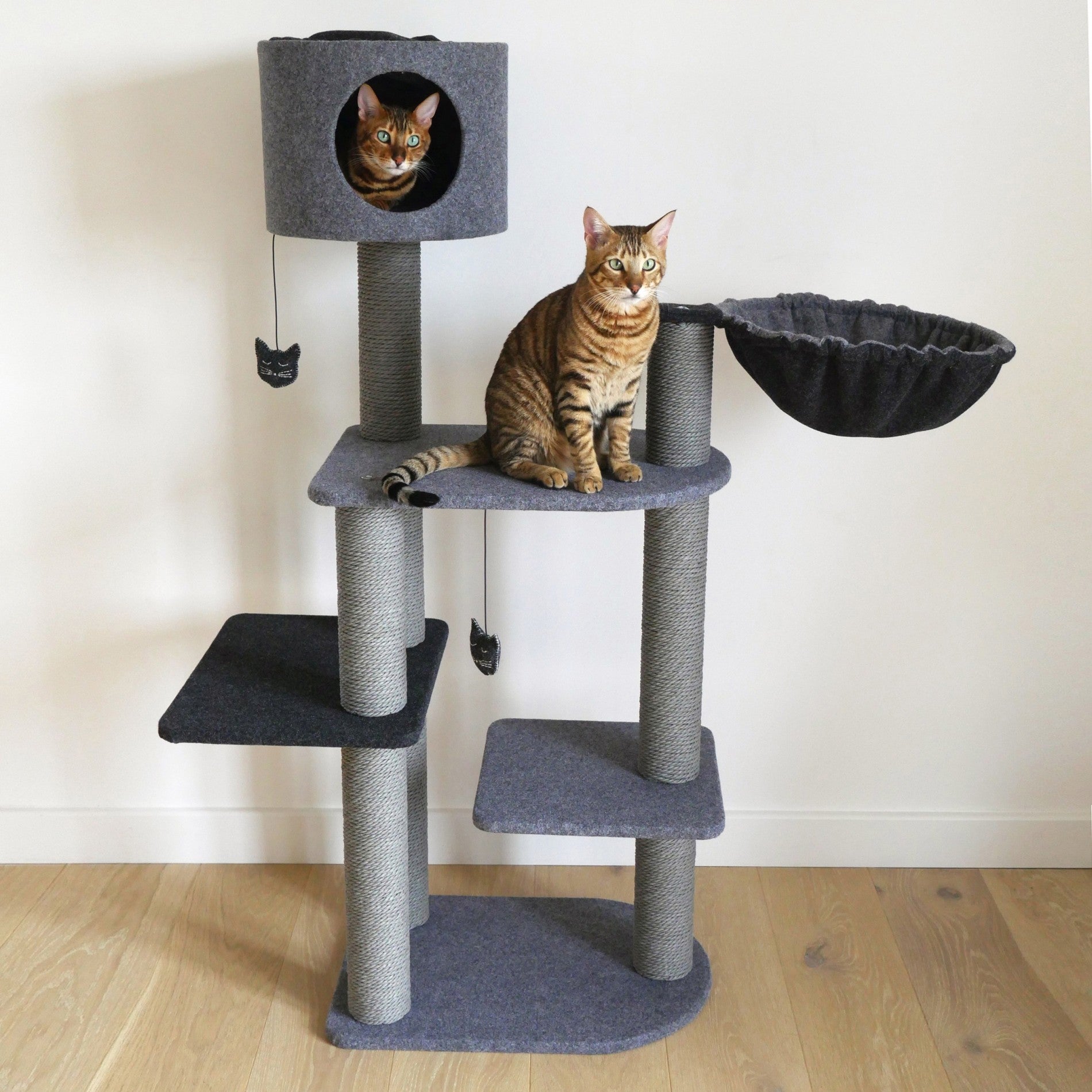 Arbre à chat Charcoal Felt Cat 3Tower