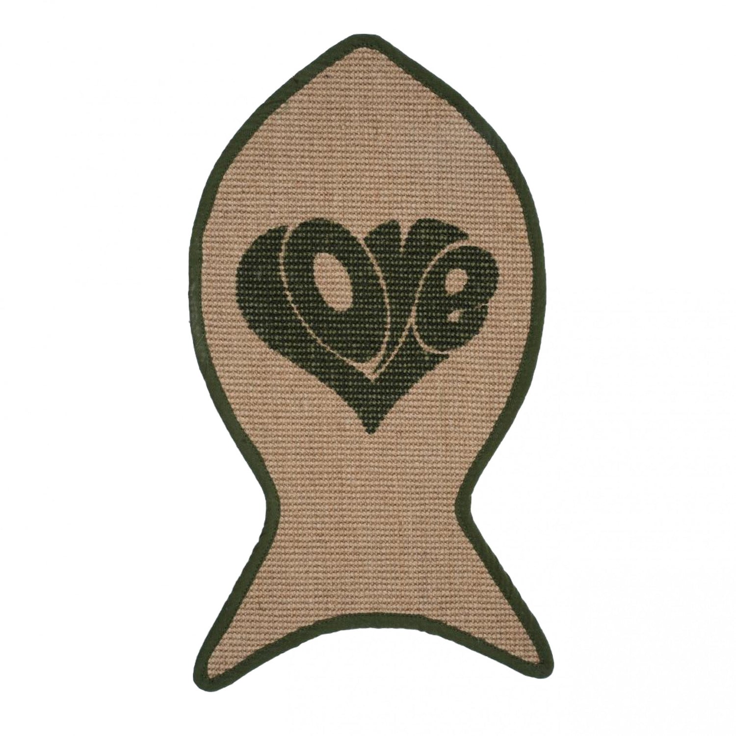 Tapis à griffer Love Fish – Vert kaki