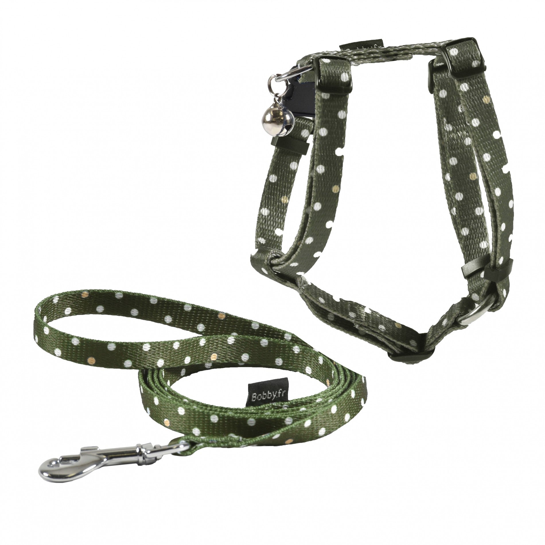 Parure harnais & laisse Pretty - Vert sauge