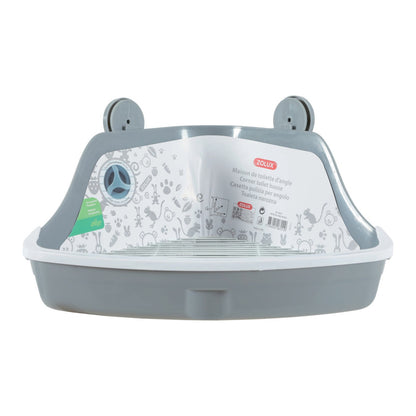 Bac à litière d’angle avec grille Neo