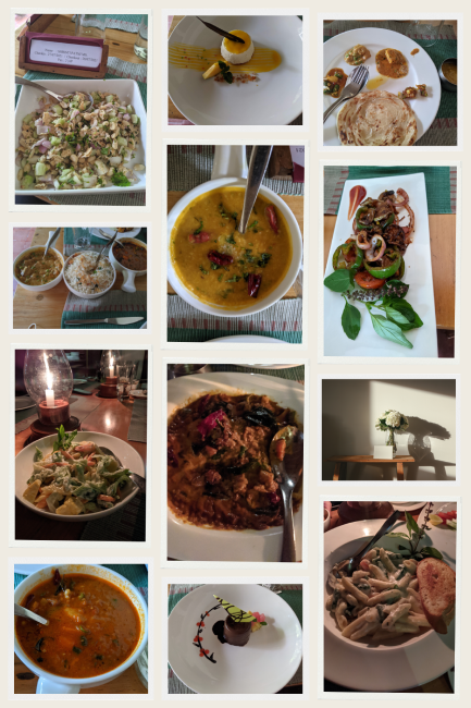 Food at the Tamarind Restaurant Spice Village