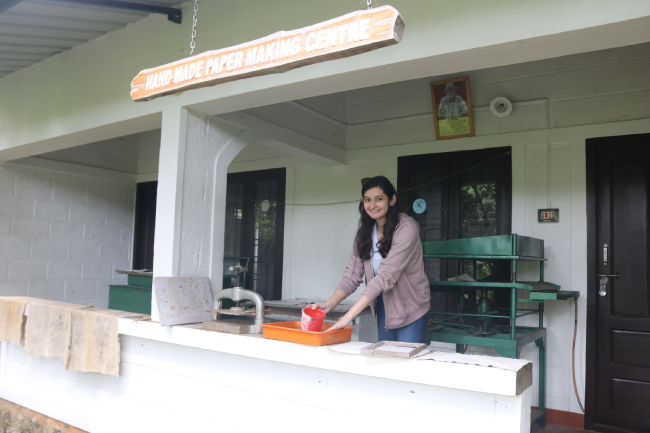 Shristi Patni at the Hand Made Paper Centre